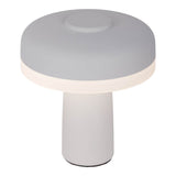 Table sans fil "PilU", 16,5 cm de haut, au-dessus de Ø de 15 cm, métal en blanc, plastique blanc, LED intégrée, 280 lumens, dimmable par capteur tactile, blanc chaud