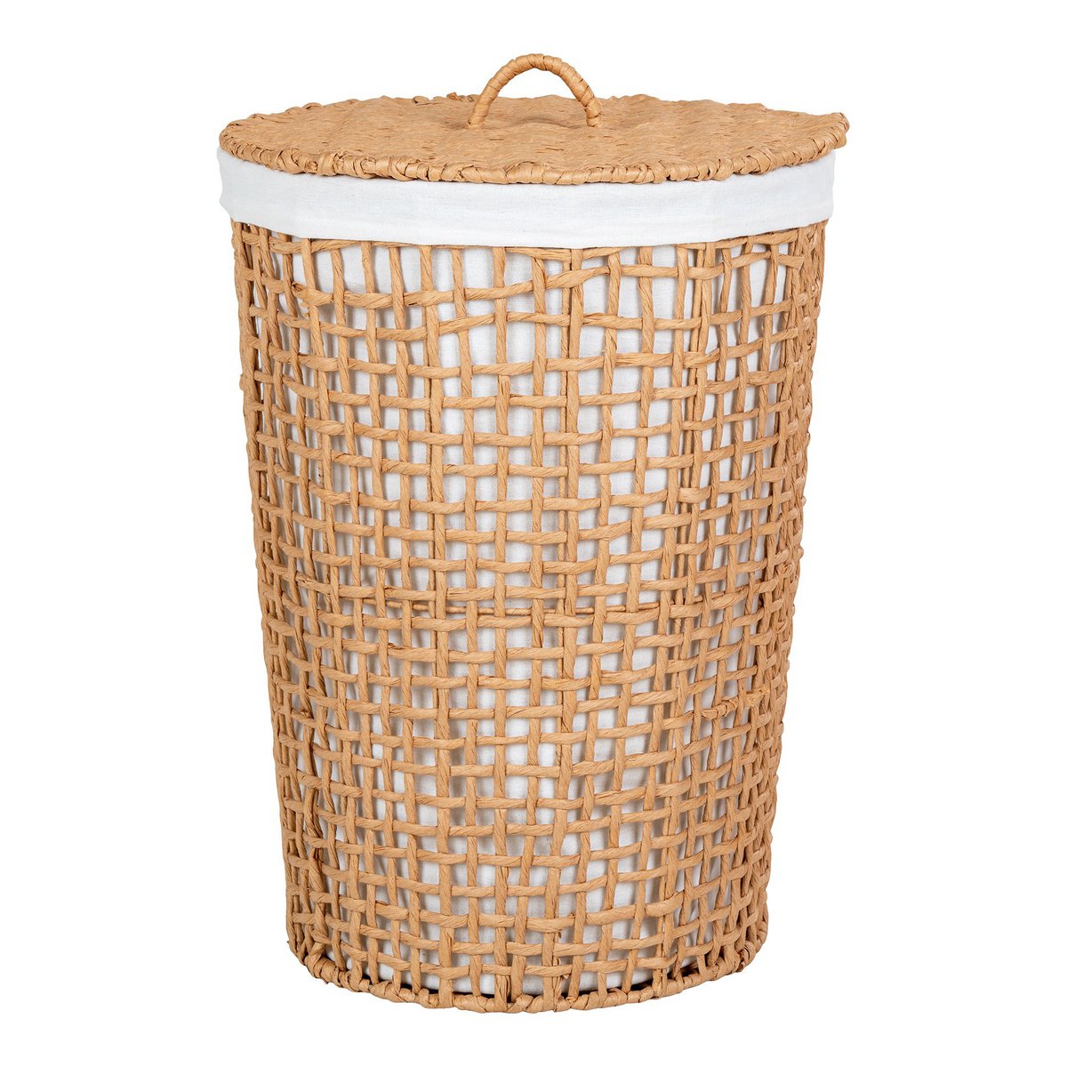 Pomal Panier à Linge en papier marron clair et blanc avec design minimaliste