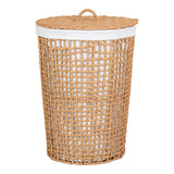 Pomal Panier à Linge en papier marron clair et blanc avec design minimaliste