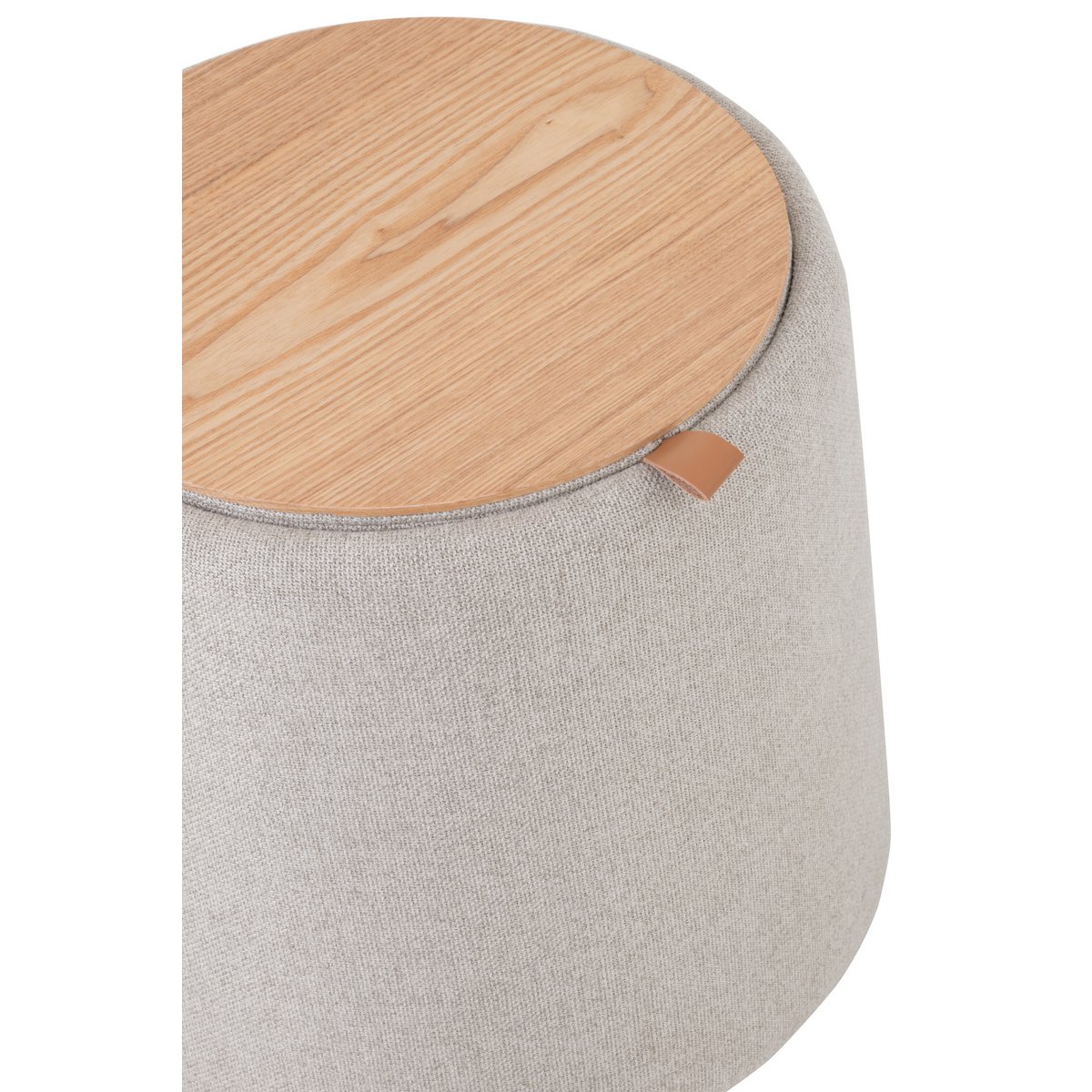 Pouf/Table d'Appoint J-Line Beige détail du bois