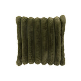 Coussin J-Line grand velours côtelé - polyester - vert foncé