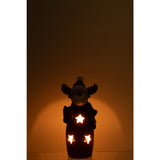 Détail du photophore Renne J-Line en polyresine, élégant et festif