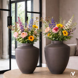 Vase marron mat en verre soufflé