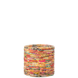 Bougeoir J-Line Perles en verre rose et or, vue de face
