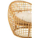 Vue latérale de la chaise Lise J-Line en rotin - design élégant