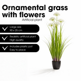 Plante Artificielle Gazon Ornemental Blanc