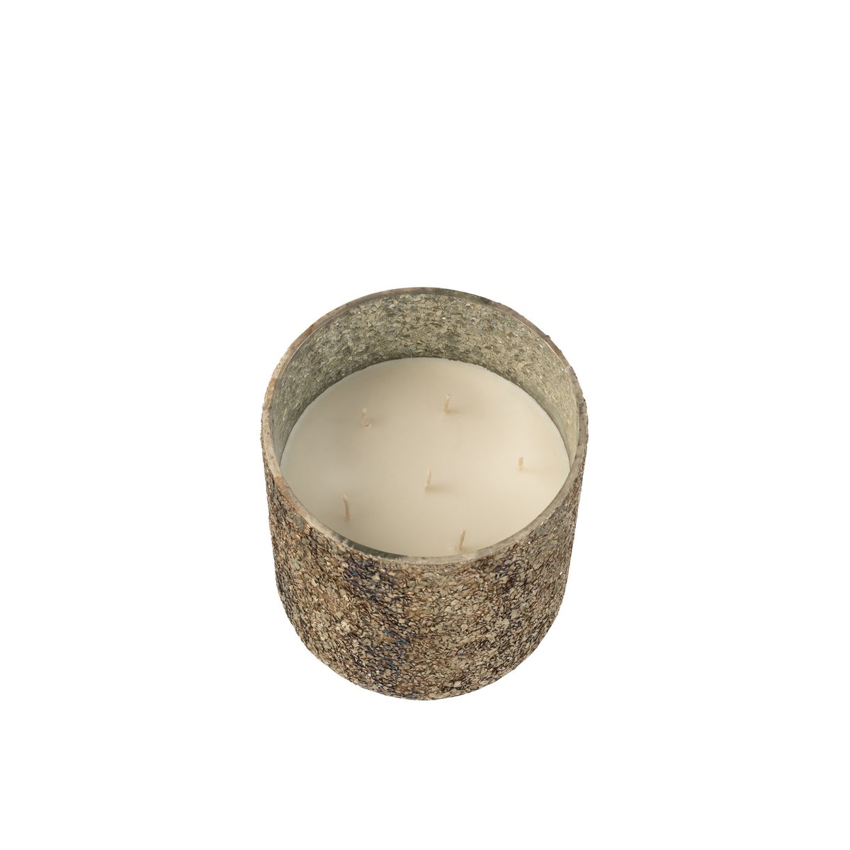 Bougie parfumée J-Line Luxuria Cookie Crunch en verre bronze, vue de face