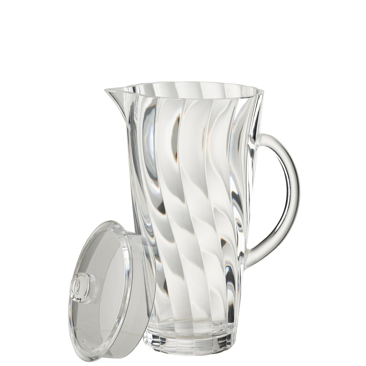 Onde de cruche J-Line transparente vue de face, design contemporain