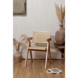 chaise Pierre Jeanneret coloris chêne clair + rotin, haute qualité