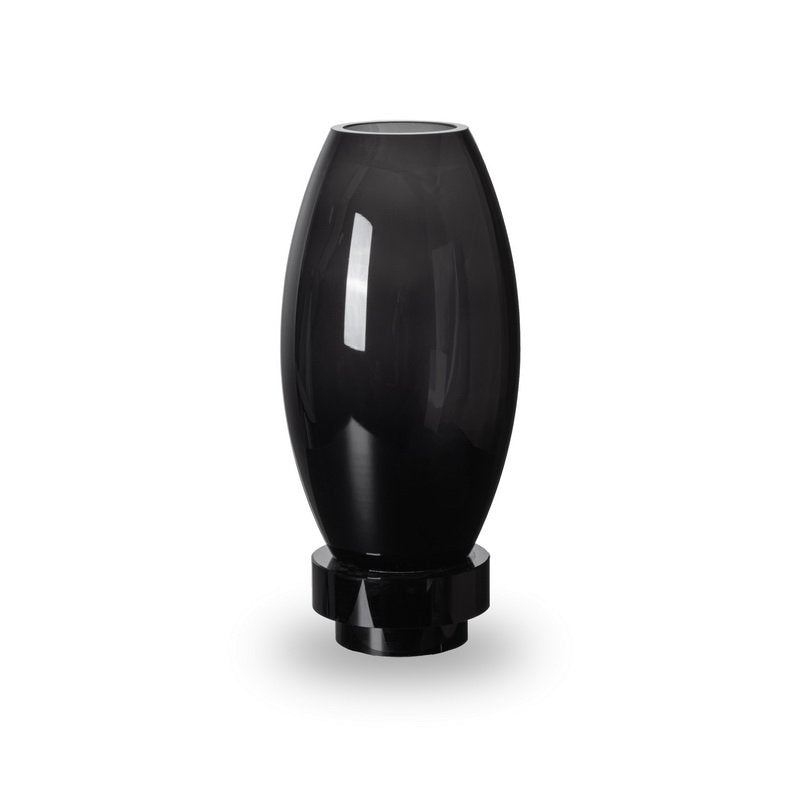 Vue latérale du vase en verre noir RUD30