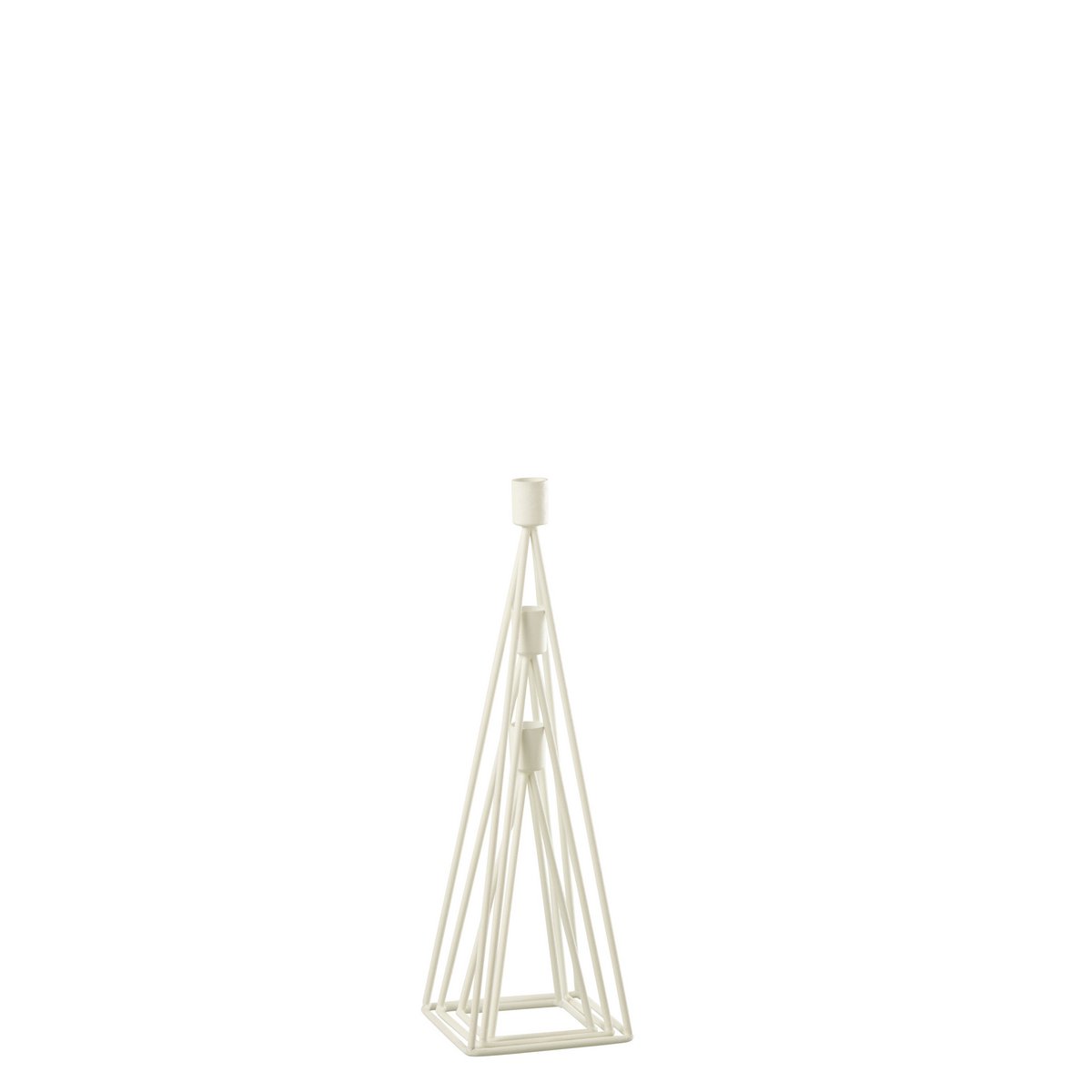 Bougeoir J-Line en métal blanc, ambiance décorative