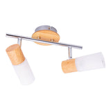 2 Mur Wall Plafond Spot "Todtnau", métal, bois et plastique, E14, 39 cm de long