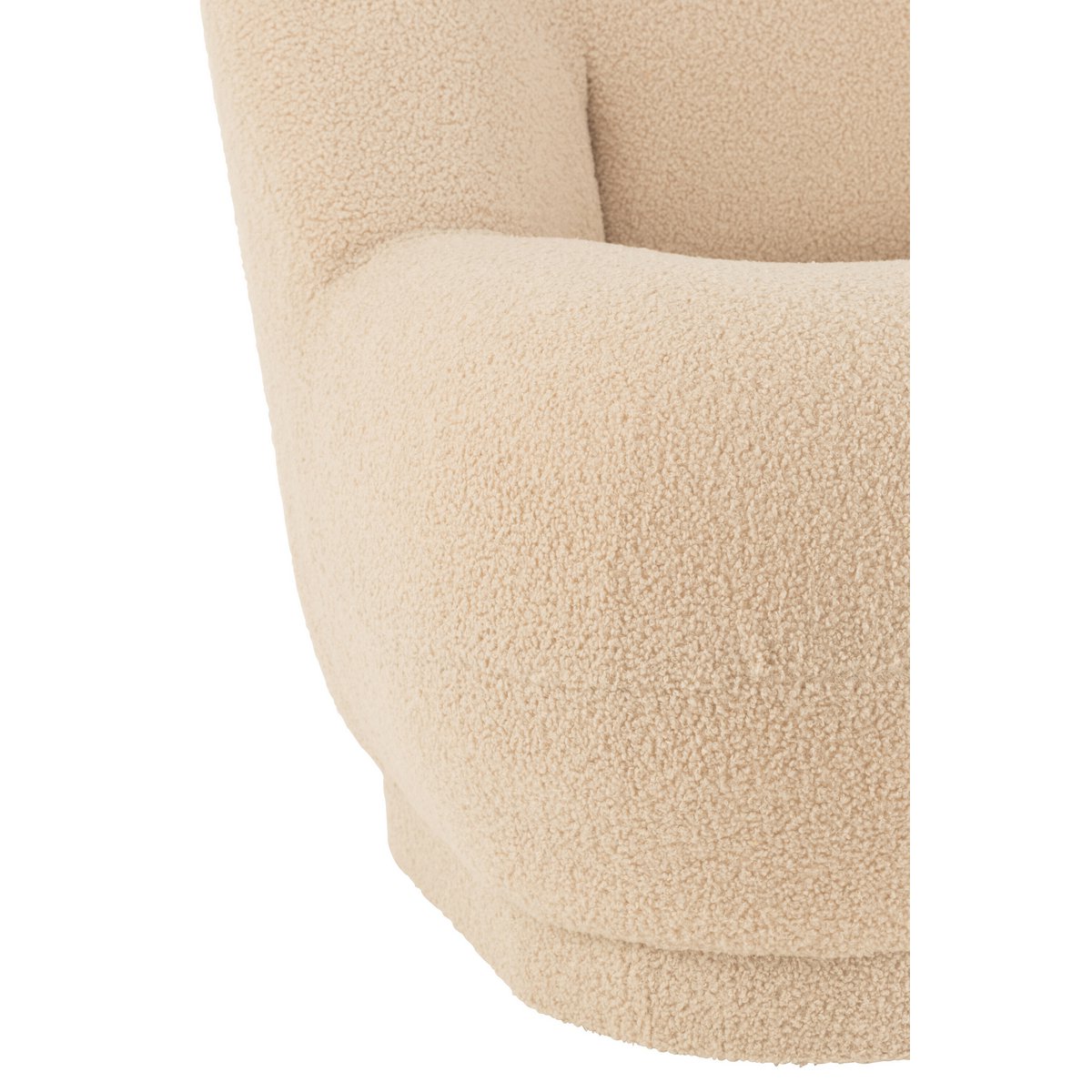 Vue latérale du fauteuil J-Line Zetel Teddy beige
