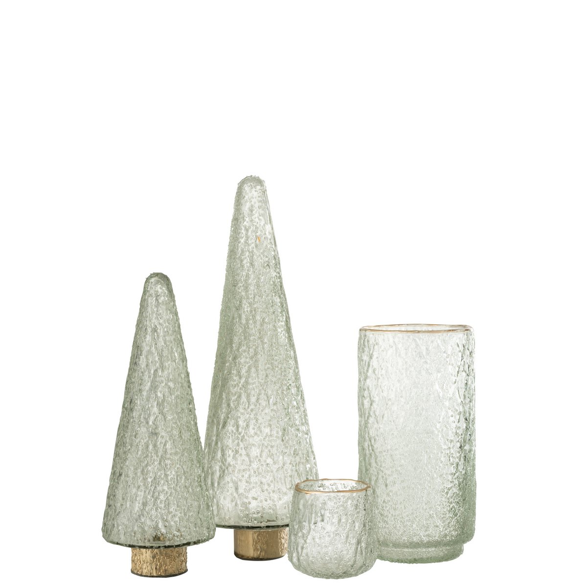Détail du socle de sapin J-Line, finition en verre