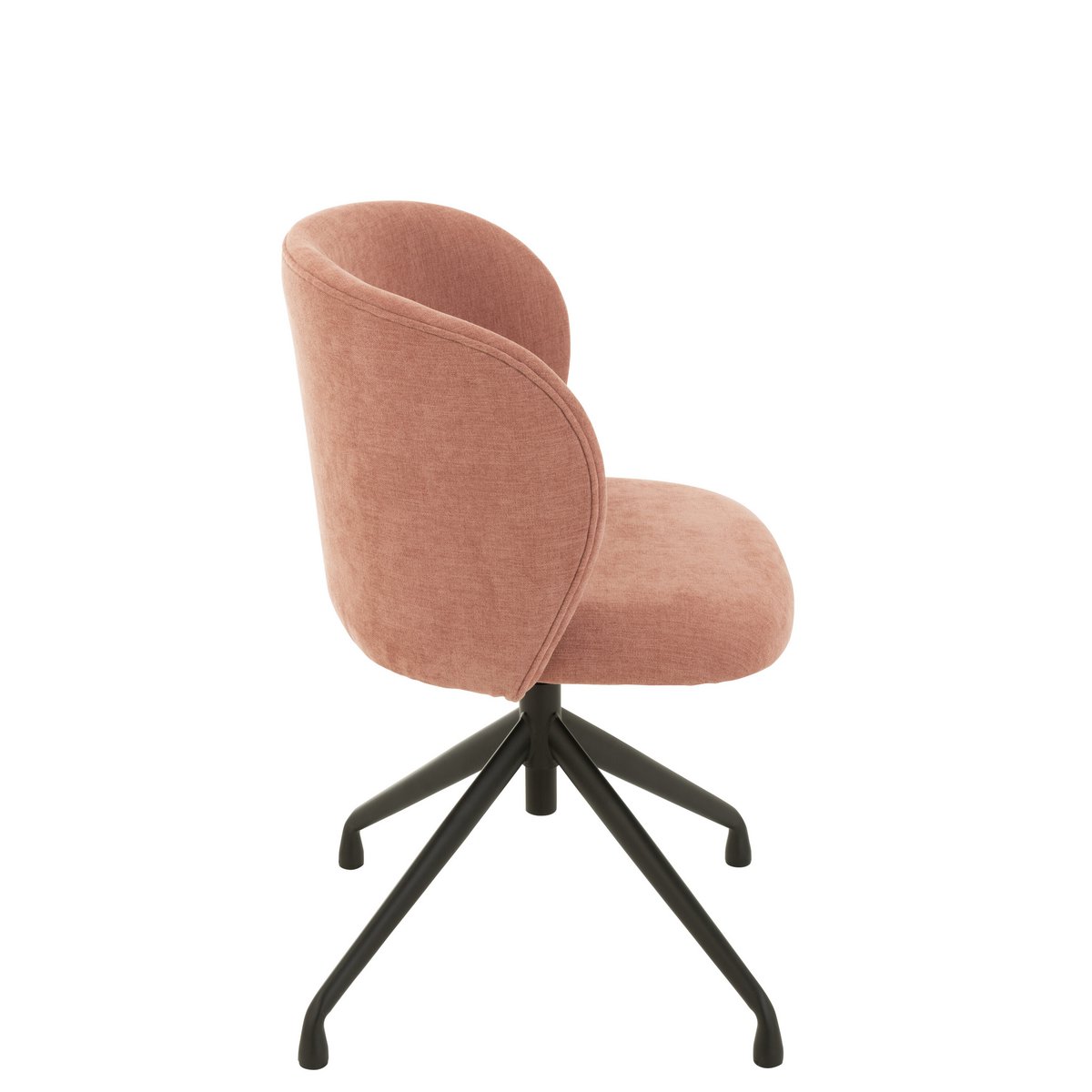 Chaise J-Line en textile rose clair avec détails du tissu
