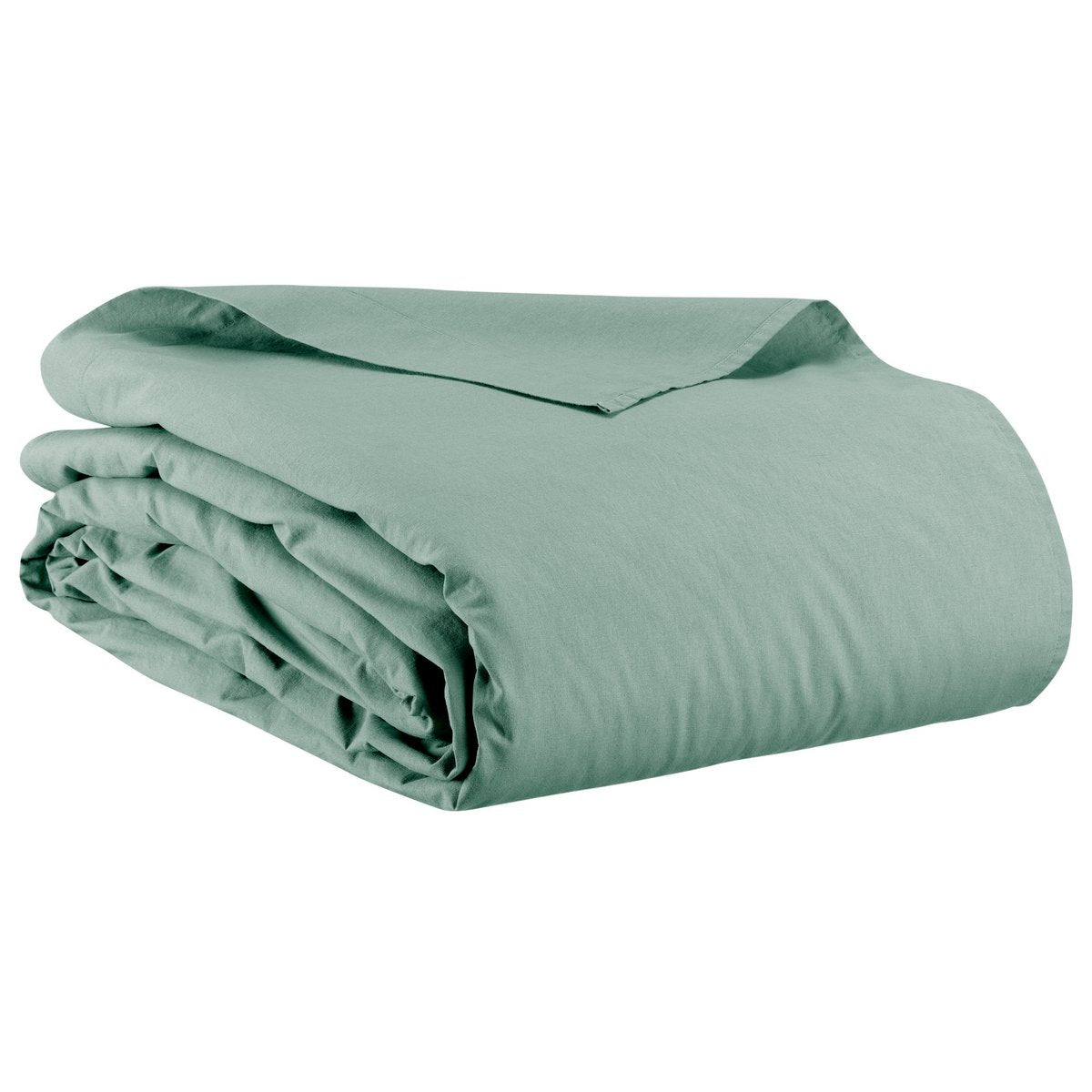 Drap plat Calita sauge 240 x 300 en coton lavé, vue d'ensemble