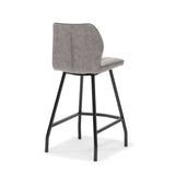 Tabouret de bar gino tissu noir galet doux