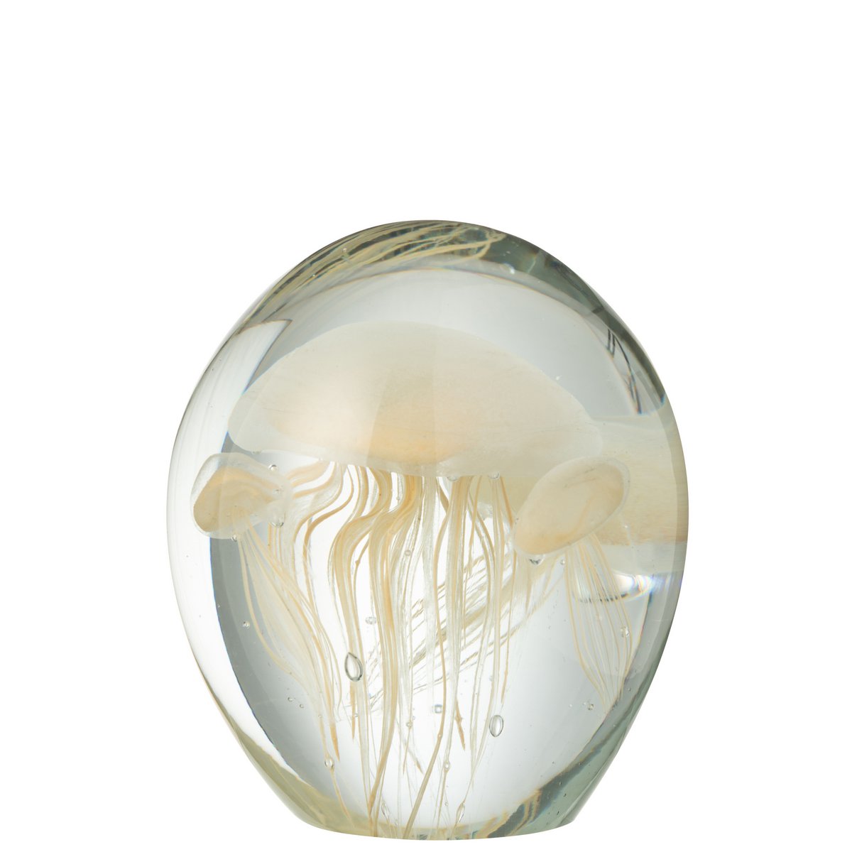Détail du Presse Papier Calypso J-Line, mettant en valeur la texture du verre