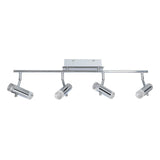Plafond LED "Garda" de 66 cm de long, avec des LED intégrées, en métal et acrylique colorants chromés