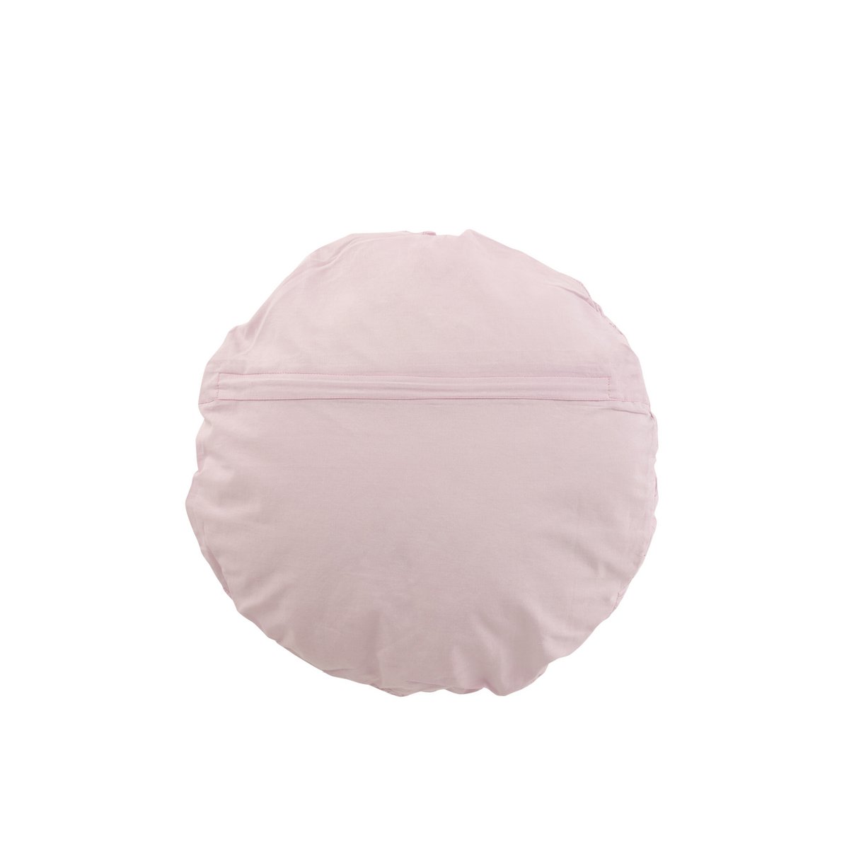 Coussin Round Lace en coton violet de J-Line sur fond blanc