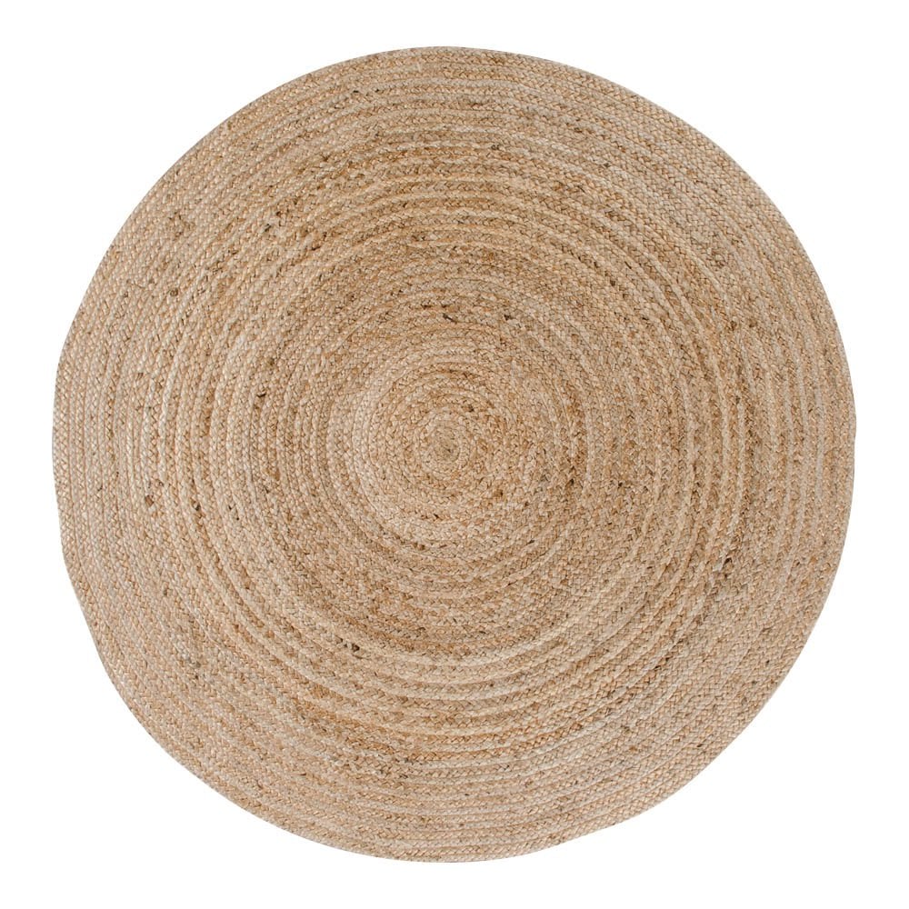 Tapis Bombay en jute naturel de 180 cm de diamètre, style rustique