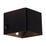 Cordy Wall Light "cube" magnétiquement, env. 10 x 10 cm, en métal noir, avec capteur de mouvement