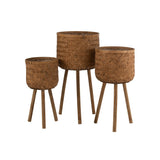Ensemble de trois cache-pots J-Line sur pieds