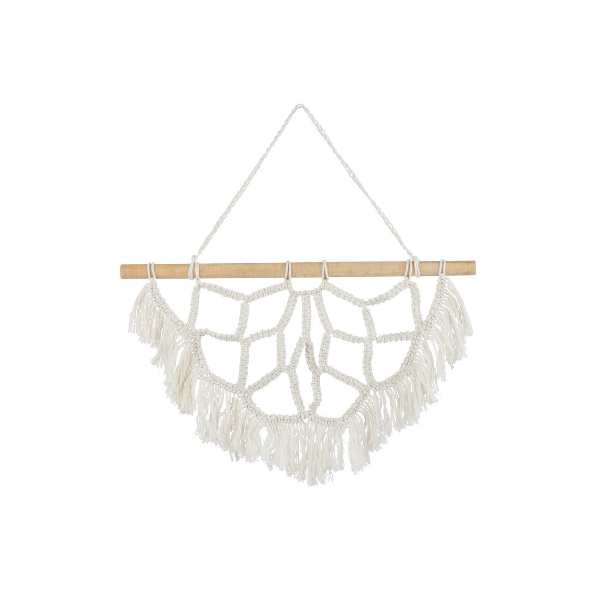 Cintre Demi Mandala en coton blanc avec motif bohème élégant