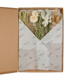 Lot de 5 fleurs séchées naturel beige et blanc