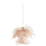 Pendentif J-Line Angel Glitter en plumes rose clair, élégant et raffiné