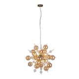 Lampe suspendue en métal et verre ambre Ø 65 cm