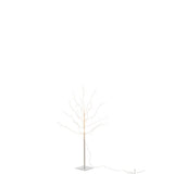 Arbre décoratif LED blanc J-Line - Vue de face illuminée