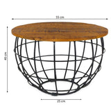 Table d'appoint table basse durable table de salon rond lexington Ø 55 cm cadre en métal solide