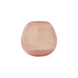 Vase Lasi en verre taupe, forme organique et élégante.