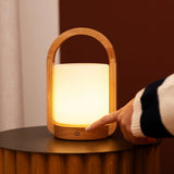 Lampe rechargeable en bois marron clair George