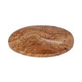 Planche à petit-déjeuner ovale 24 cm en bois d'olivier