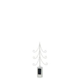Vue latérale de la lampe J-Line Boom LED en métal blanc