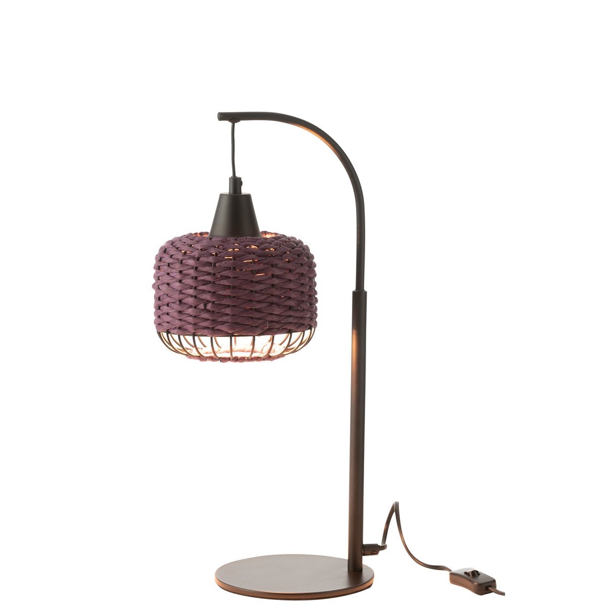 Lanterne en métal violet J-Line avec design vintage et élégance
