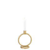 Bougeoir J-Line Ring en aluminium doré, vue de face