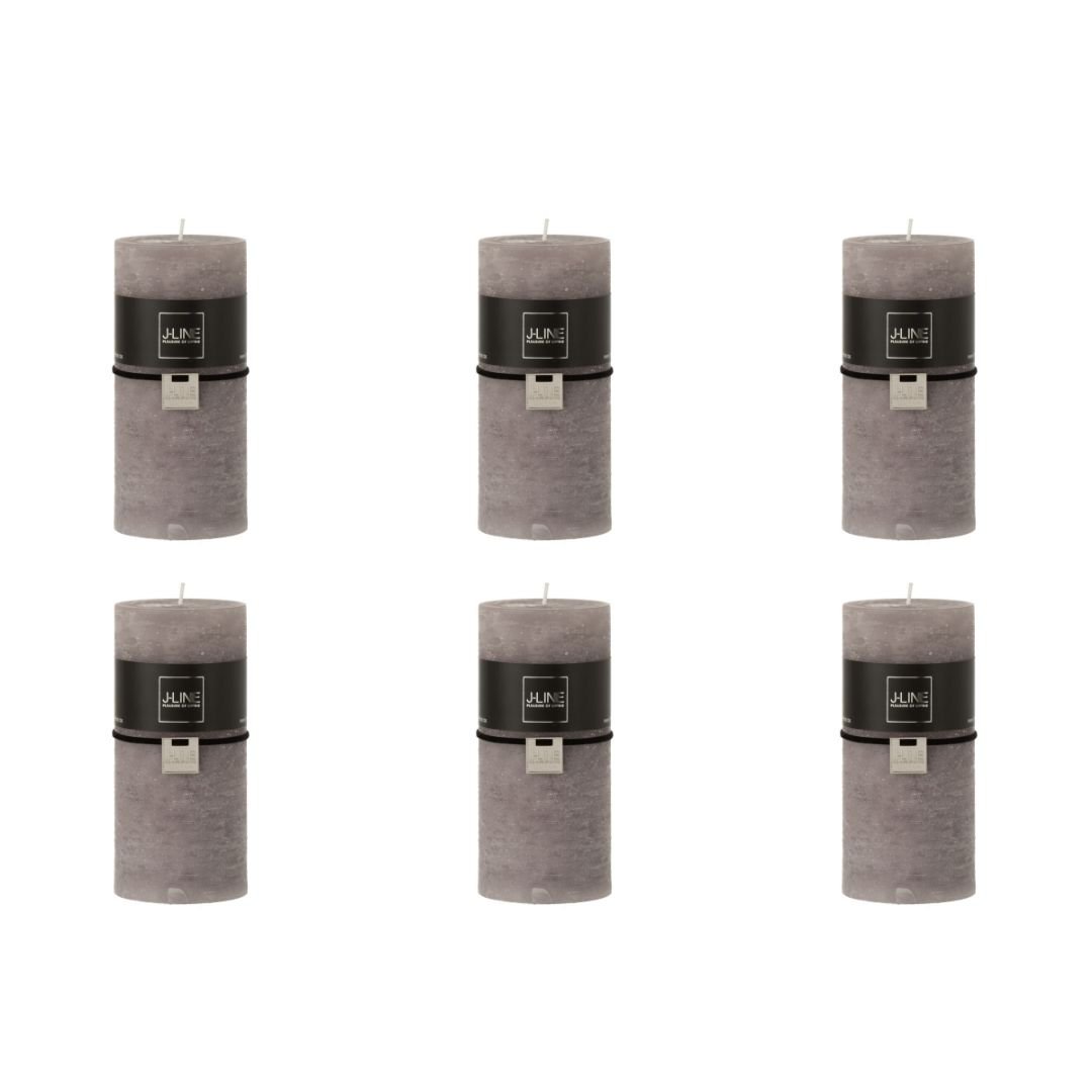 Bougie cylindrique J-Line gris foncé, vue de face avec lumière douce