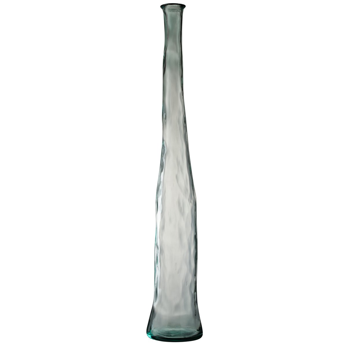 Vase Noah de J-Line, détail du verre transparent et hauteur