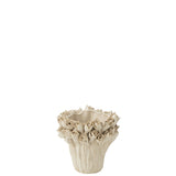 Vase J-Line Ambrasia blanc étroit, design contemporain en céramique