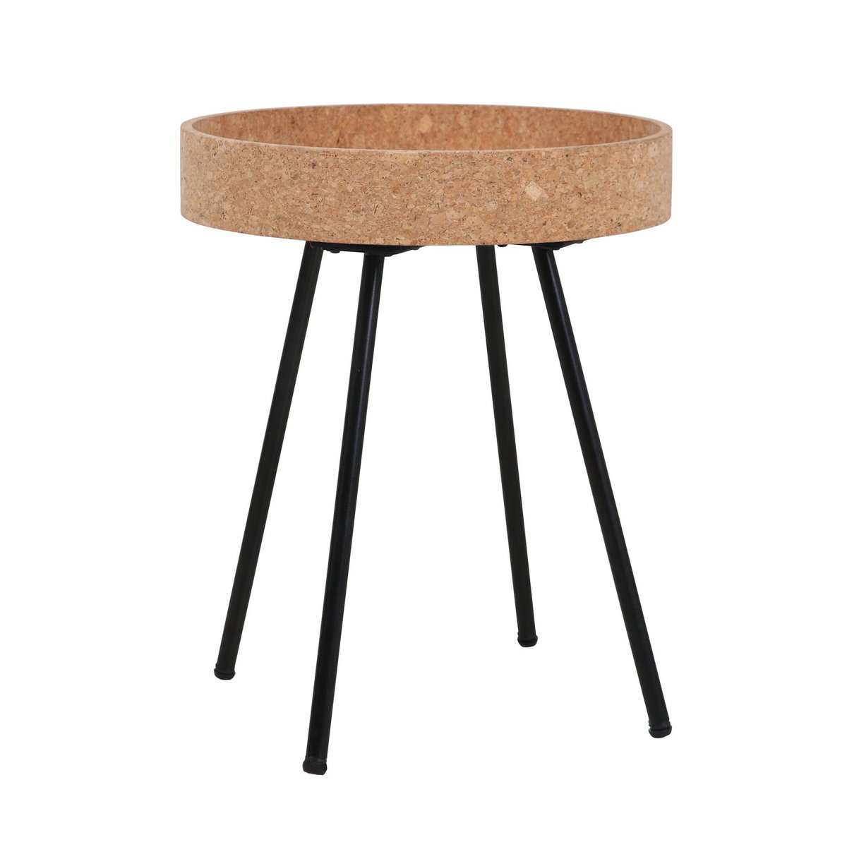 Table d'appoint en bois et métal, vue latérale