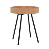 Table d'appoint en bois et métal, vue latérale