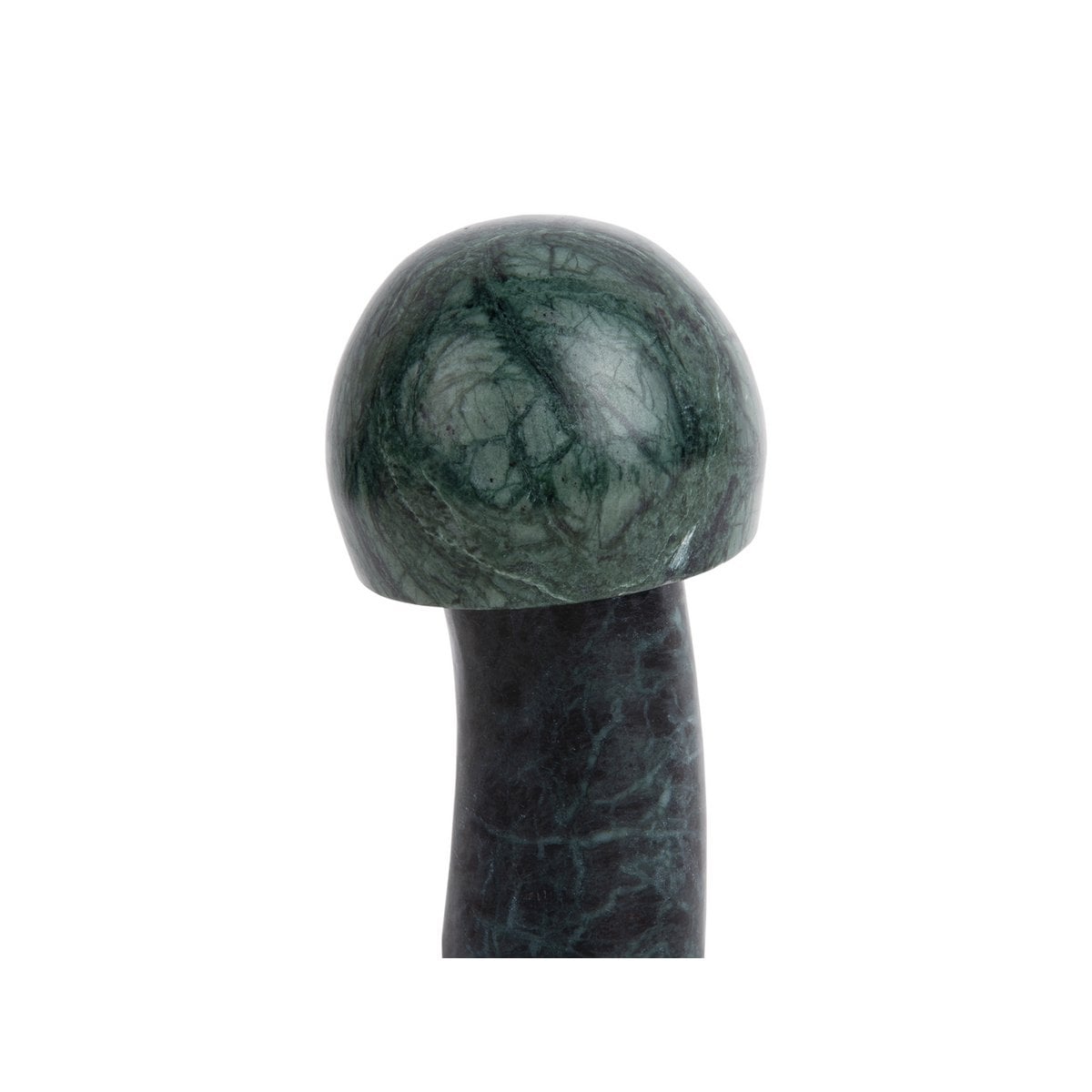 Détail de la texture marbrée de la statue champignon, couleur verte