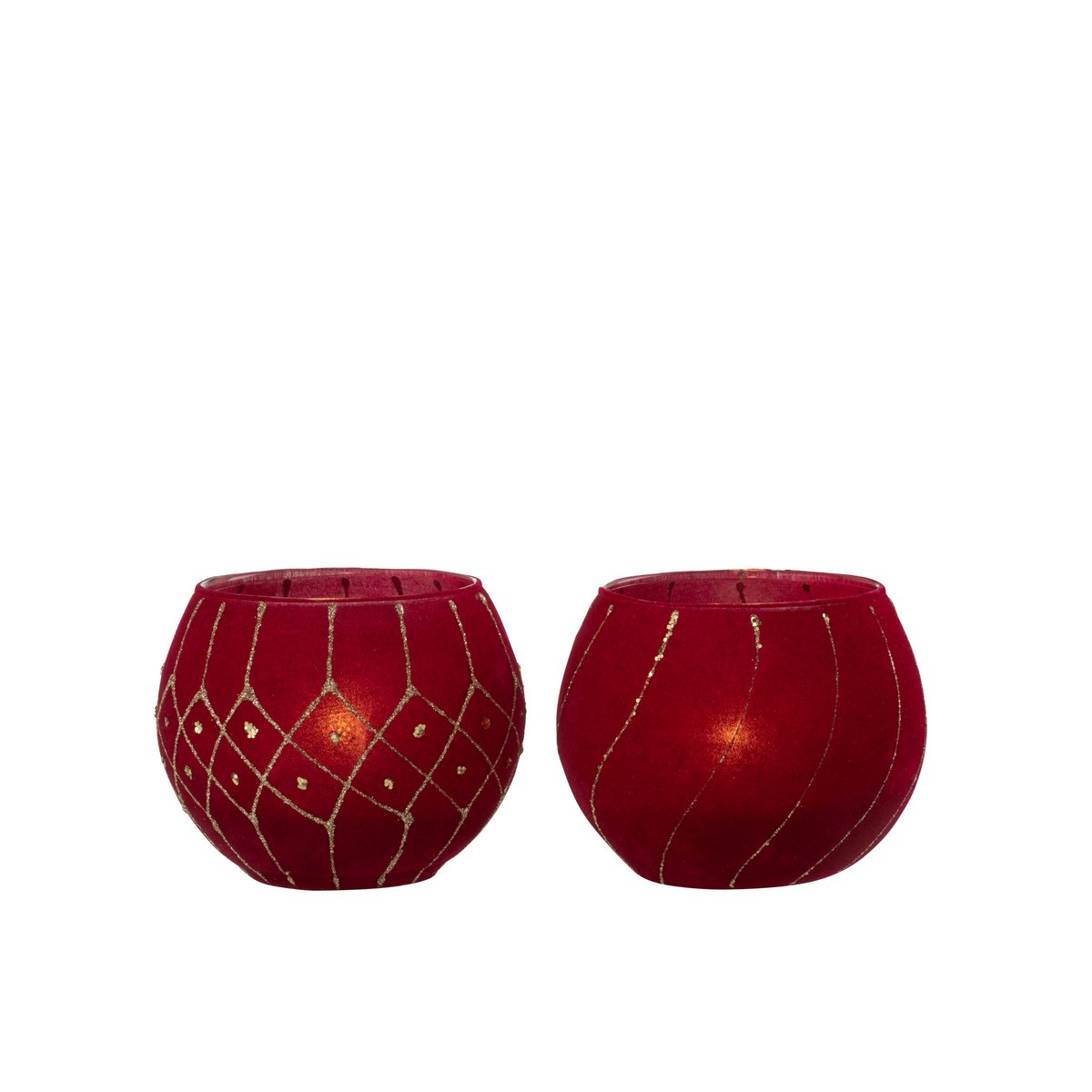 Bougeoir J-Line Velvet, détail du matériau et des couleurs