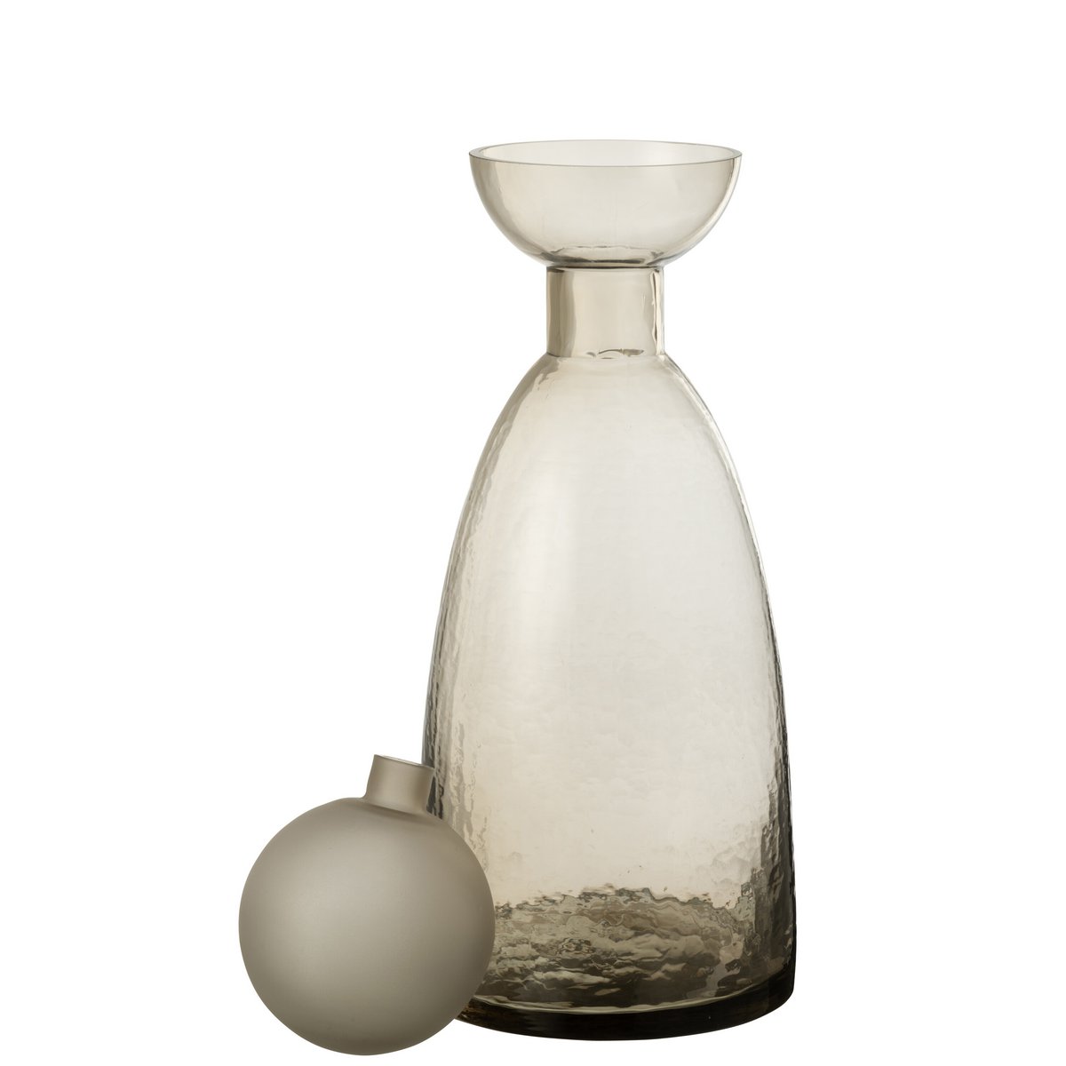 Vase Bottle Yara J-Line en verre greige, vue de face