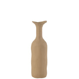 Vase Agra J-Line en aluminium beige, vue de face