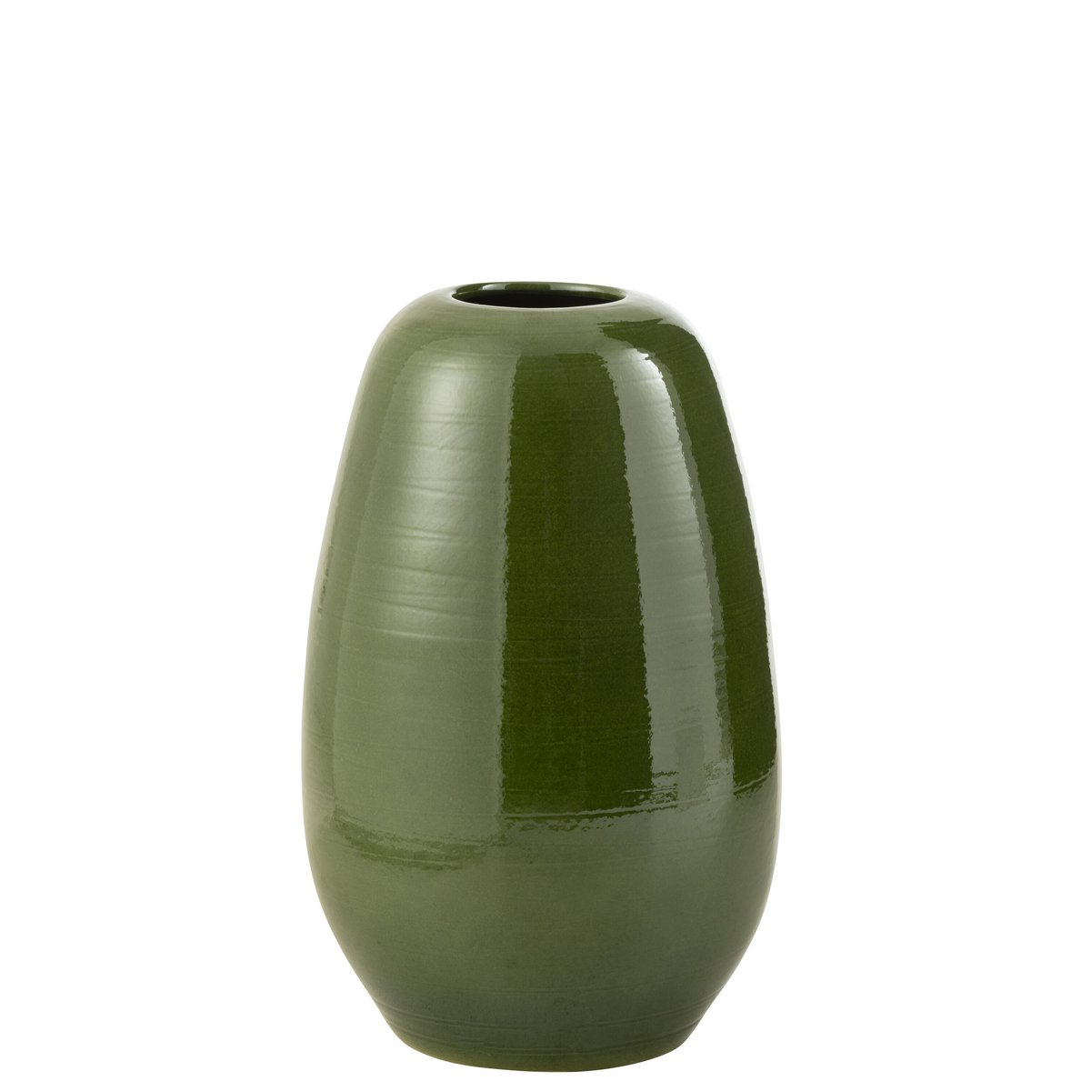 Vase Lola en porcelaine verte, grand format, élégant et moderne
