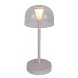 2 Set LED Battery Table Light "Gomba" pour l'extérieur et à l'intérieur, en métal et en plastique en blanc, 18,5 cm de haut